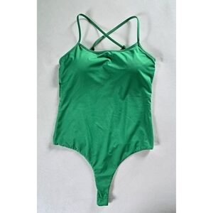 Klassy Network▪️Low Back Bramisuit Green Bodysuit Racerback